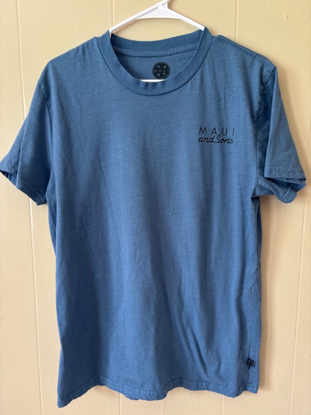 Maui and Sons Dusty Blue Logo Crew Tee